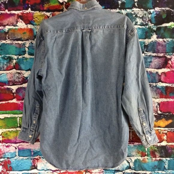 VINTAGE Norsport | Button Down Denim Shirt Size Size medium Nautical - Picture 7 of 9
